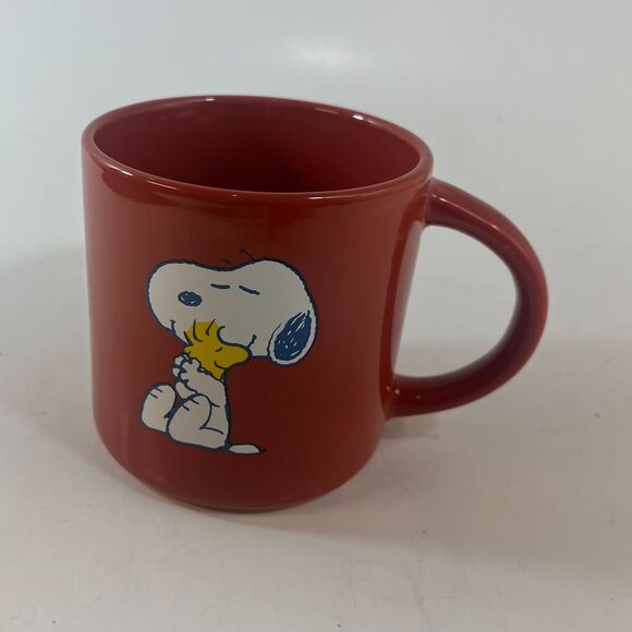 Peanuts Snoopy & Woodstock Red Ceramic Coffee Mug Stoneware Modern Gourmet Foods - Picture 1 of 5